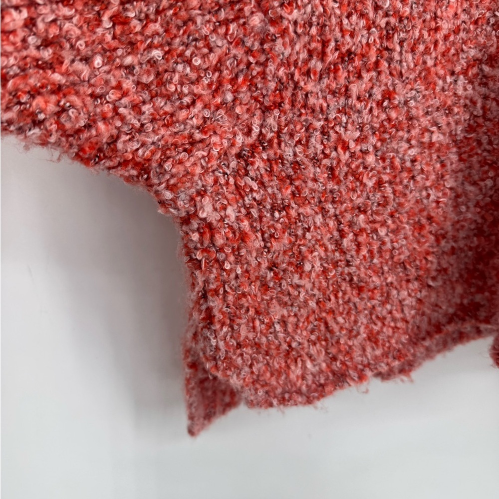 Free People Women's BFF Cowl Neck Textured Sweater In Scarlet Flame Size Medium - Picture 12 of 14